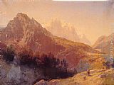 Herman Herzog Paintings - In the Alps by Herman Herzog
